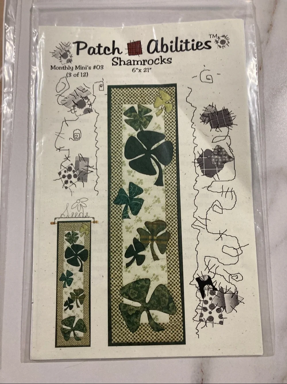 Lot of 2 St Patrick’s Day shamrock quilt patterns NIP